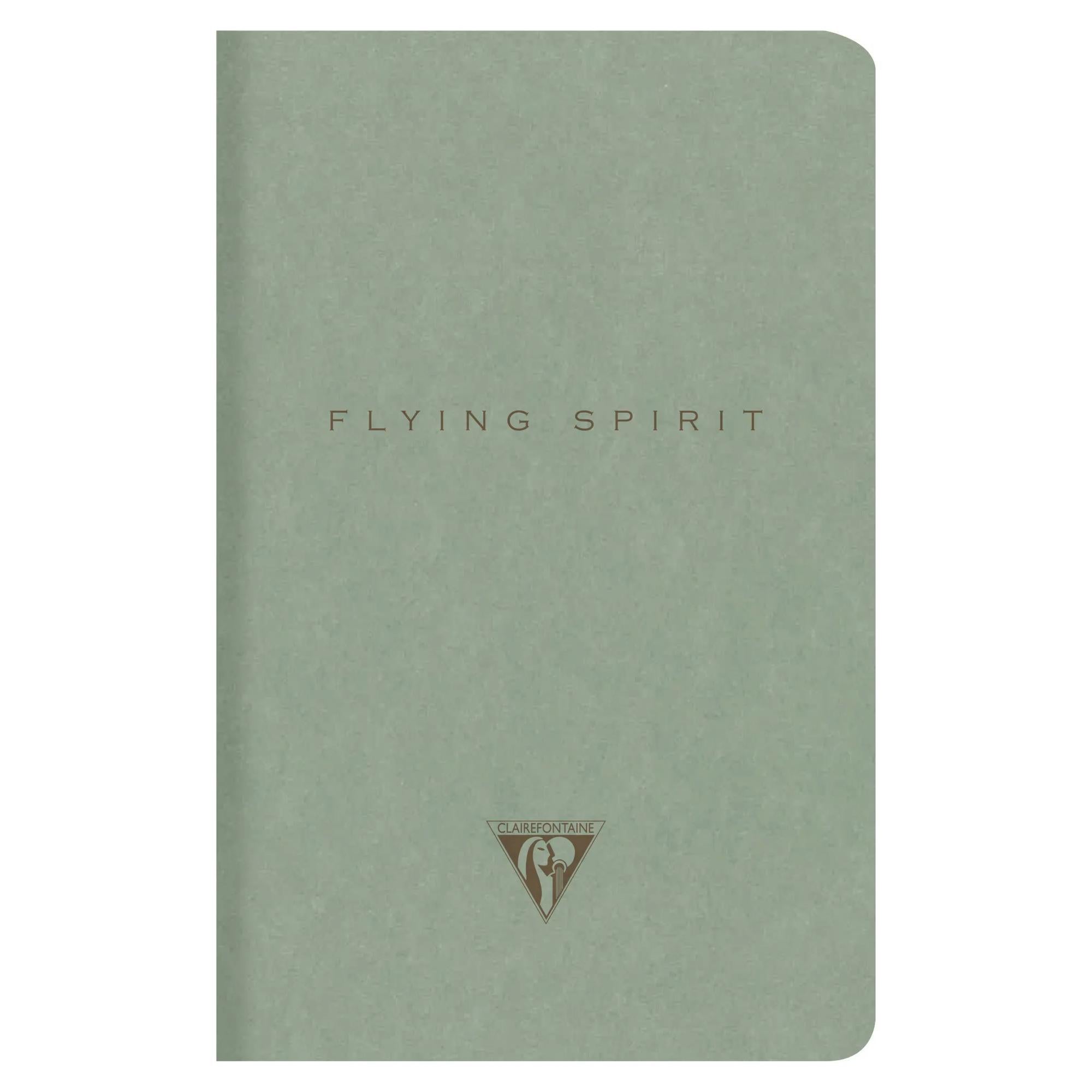 Clairefontaine Flying Spirit Cahier Notebook A6+ Lined Eucalyptus Green (5 Rear Cover Designs)
