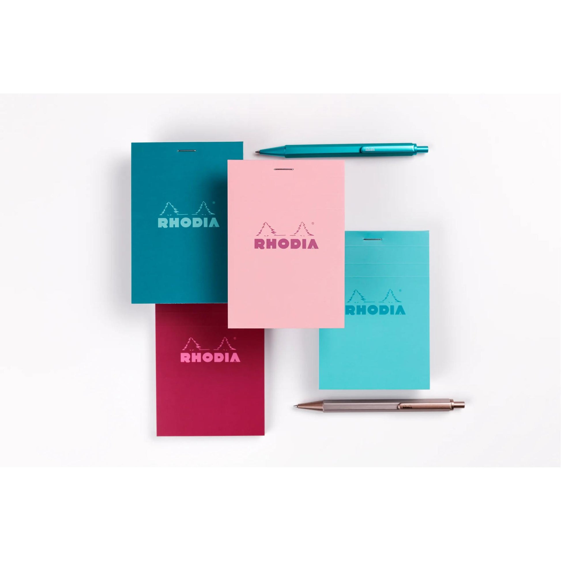 Rhodia No. 11 Top Stapled Notepad A7 Grid Rose