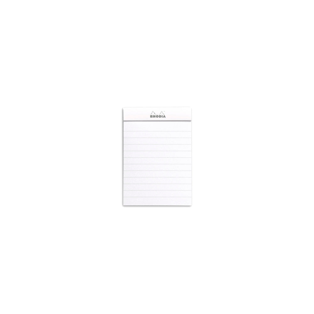 Rhodia No. 11 Top Stapled Notepad A7 Lined White