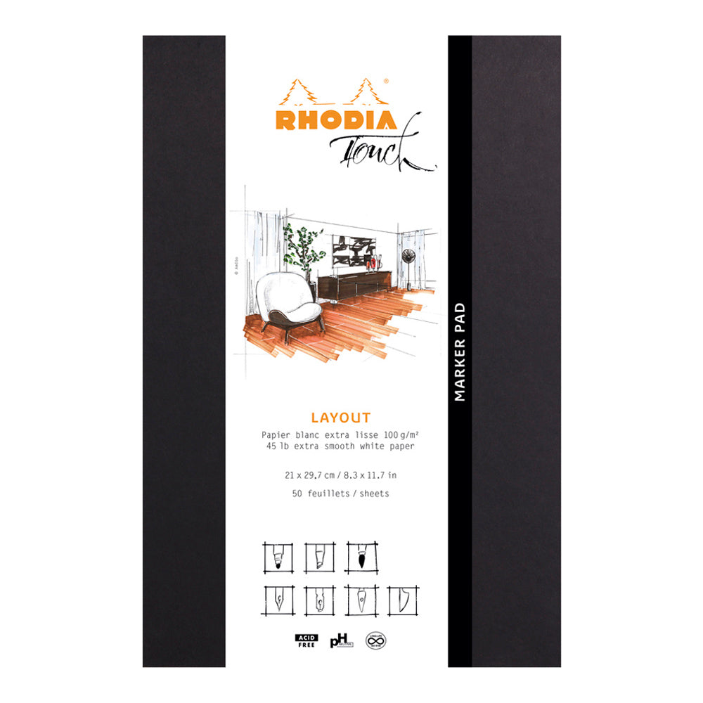 Rhodia Touch Marker Pad Clothbound A4+ Blank