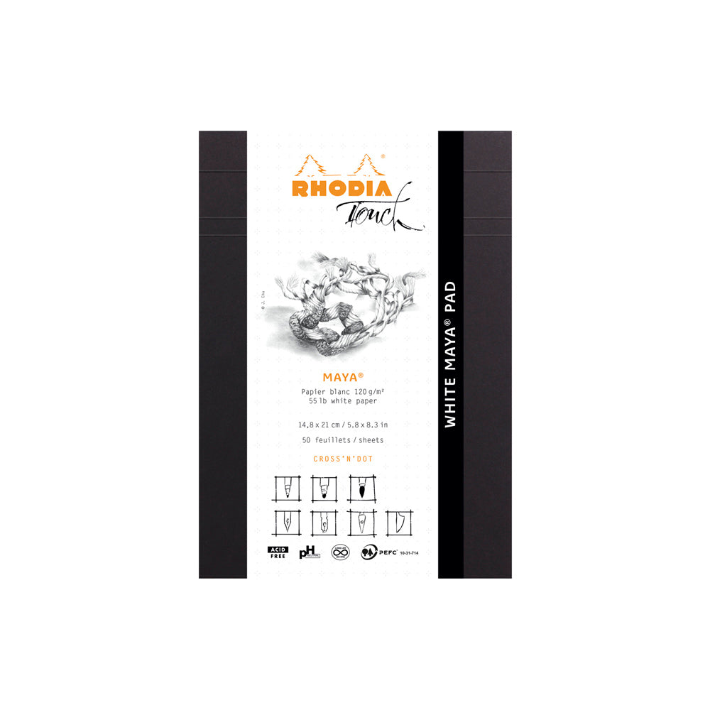 Rhodia Touch White Maya Pad A5 Cross 'n' Dot Ruling