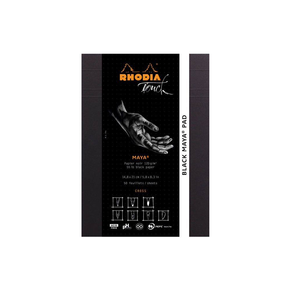 Rhodia Touch Black Maya Pad A5 Cross Ruling