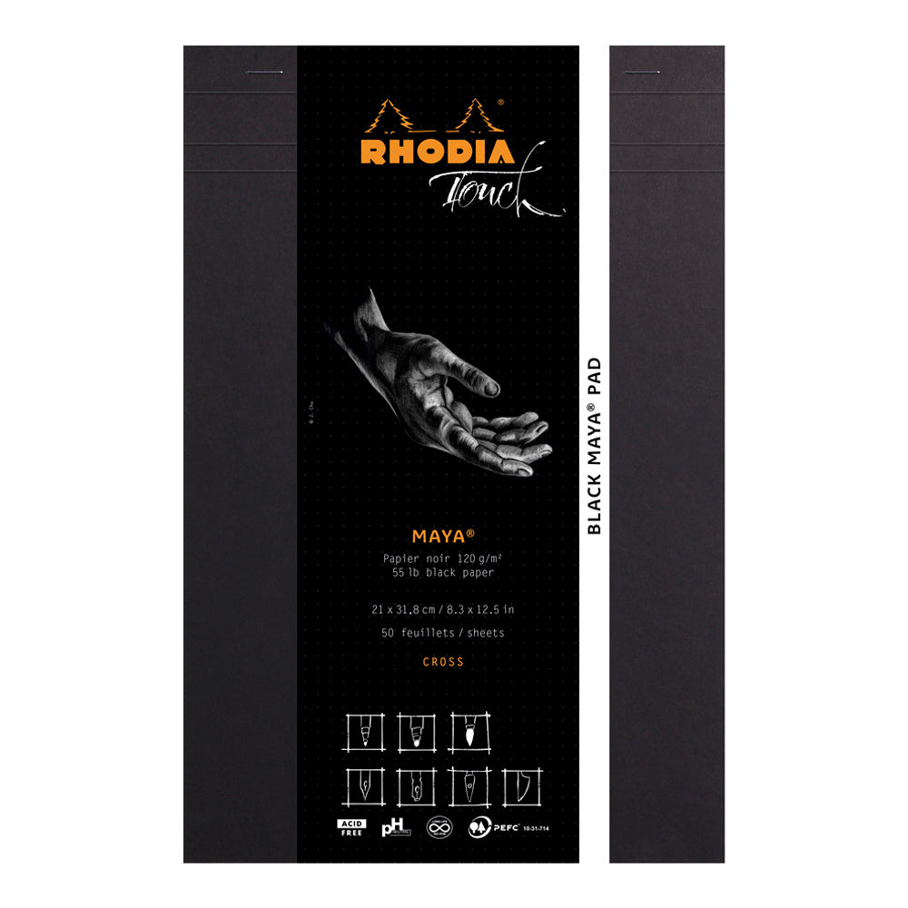 Rhodia Touch Black Maya Pad A4+ Cross Ruling