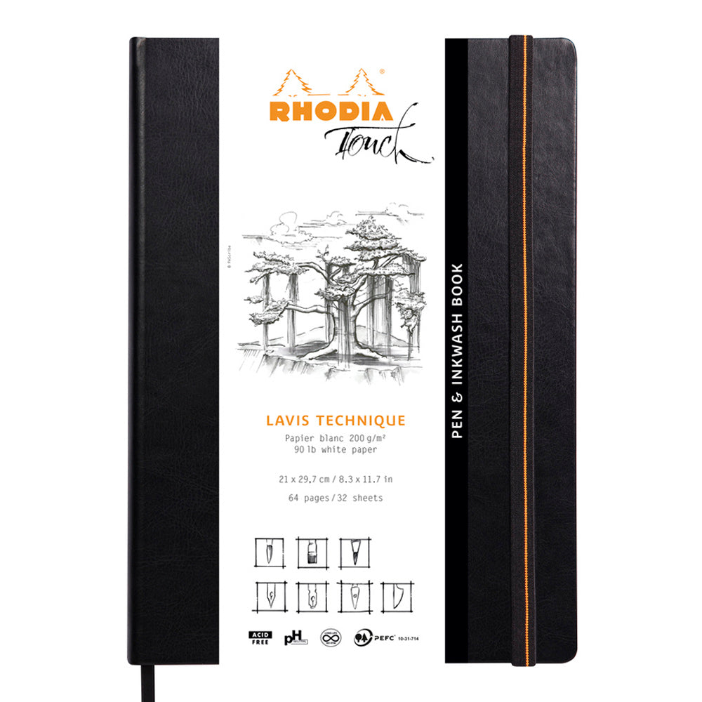 Rhodia Touch Pen & Inkwash Book Hardcover A4 Portrait Blank