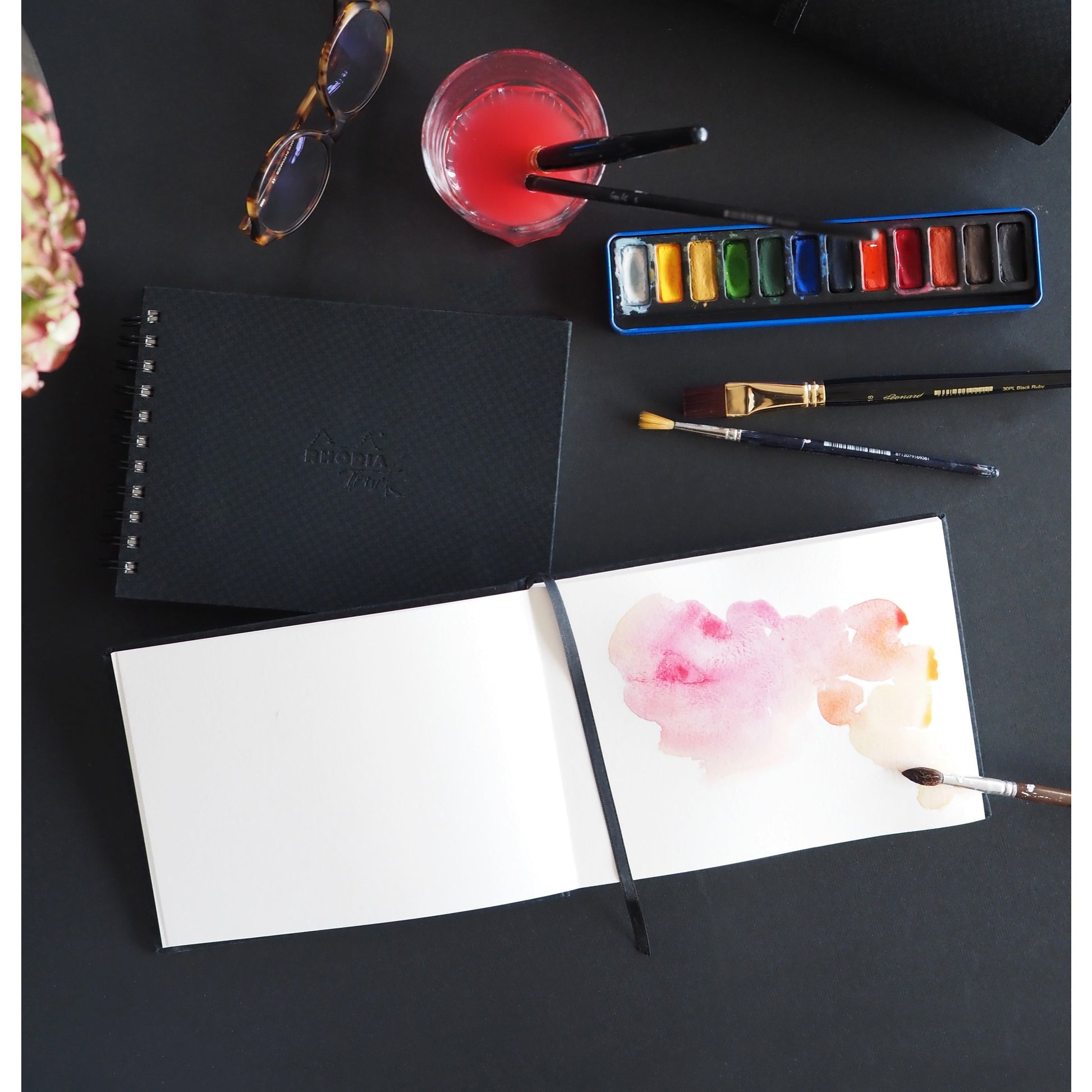 Rhodia Touch Wirebound Watercolour Book (Hot Pressed Paper) A5 Landscape