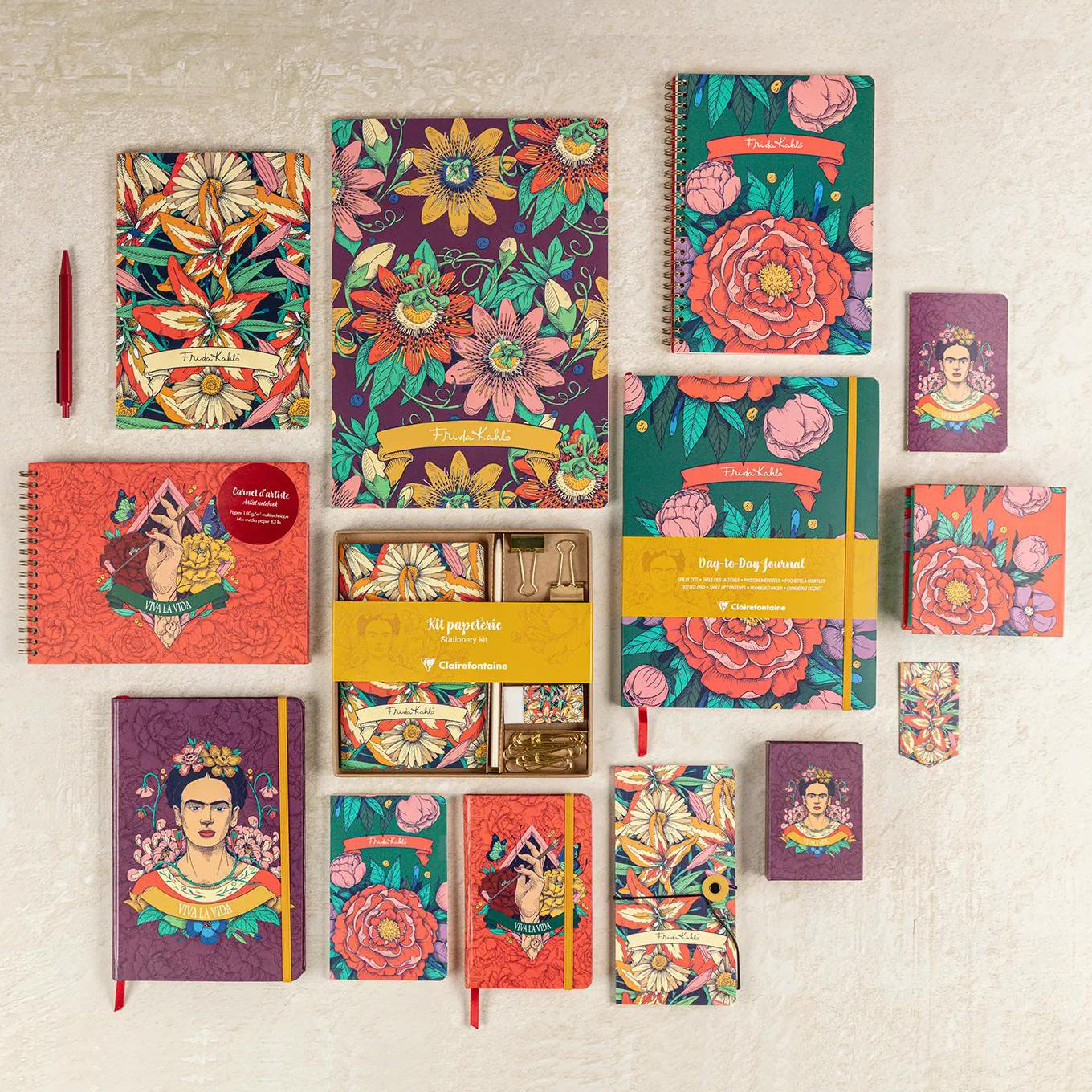 Clairefontaine x Frida Kahlo Stitched Notebook Pocket Lined (4 Cover Designs)