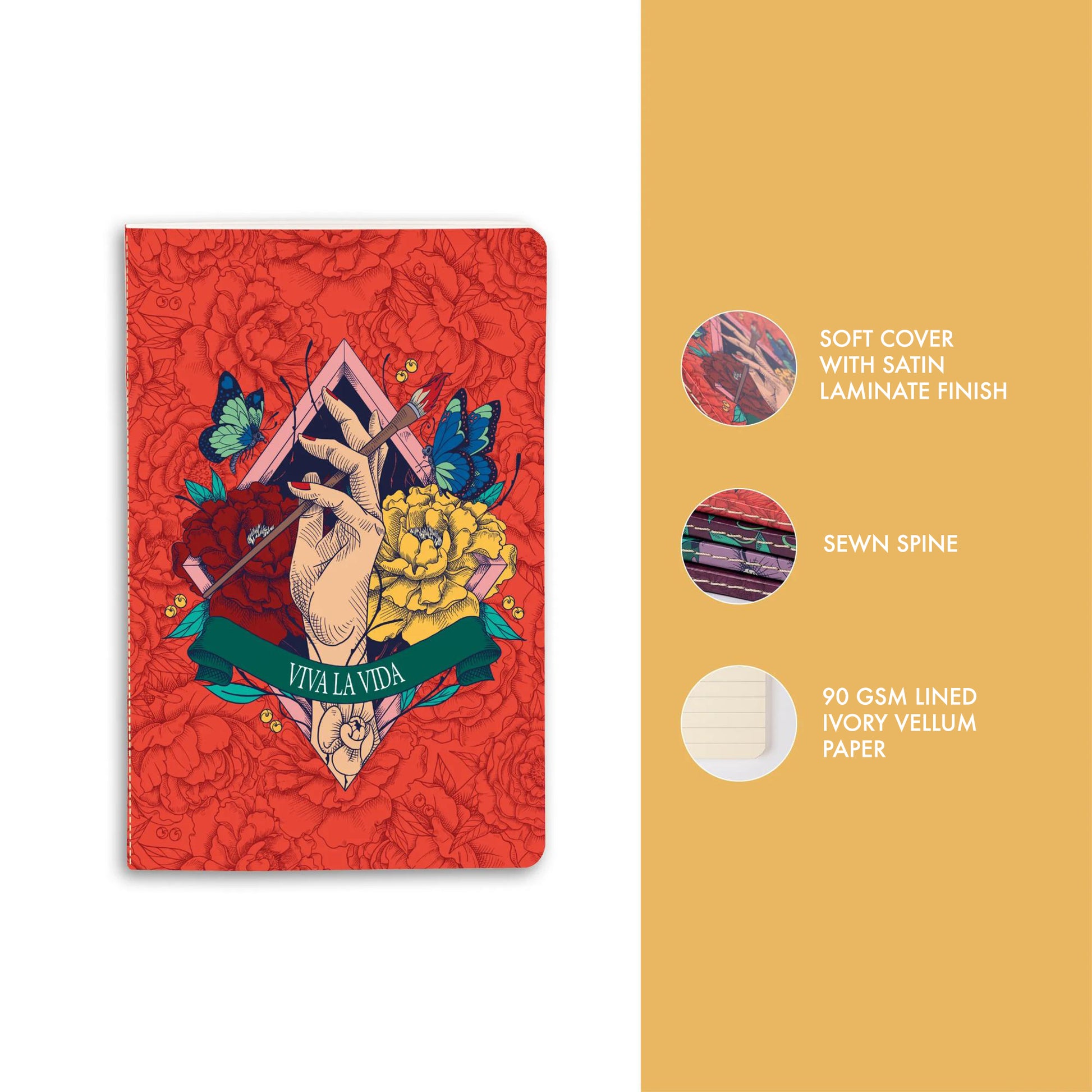Clairefontaine x Frida Kahlo Stitched Notebook Pocket Lined (4 Cover Designs)