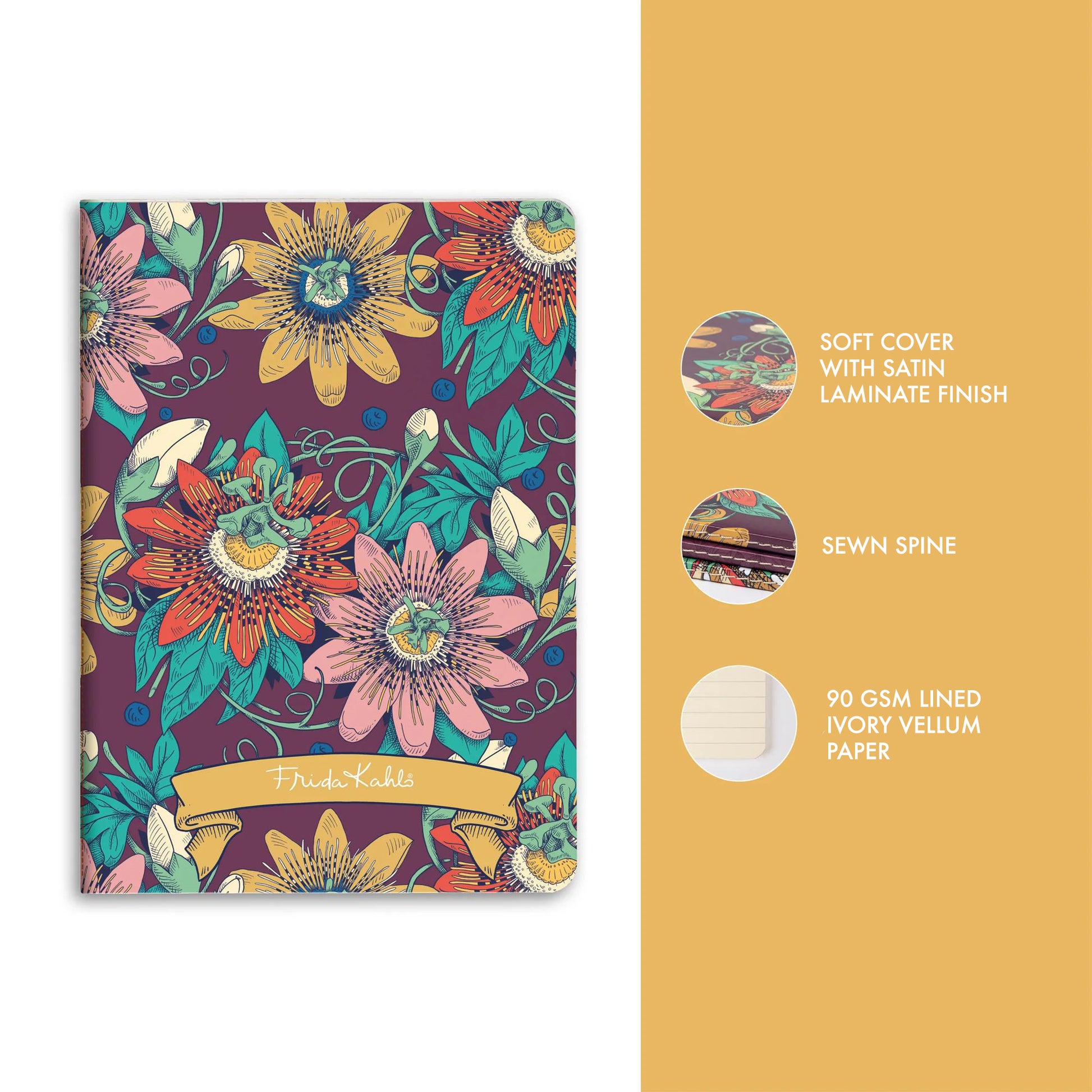Clairefontaine x Frida Kahlo Stitched Notebook A5 Lined (3 Cover Designs)