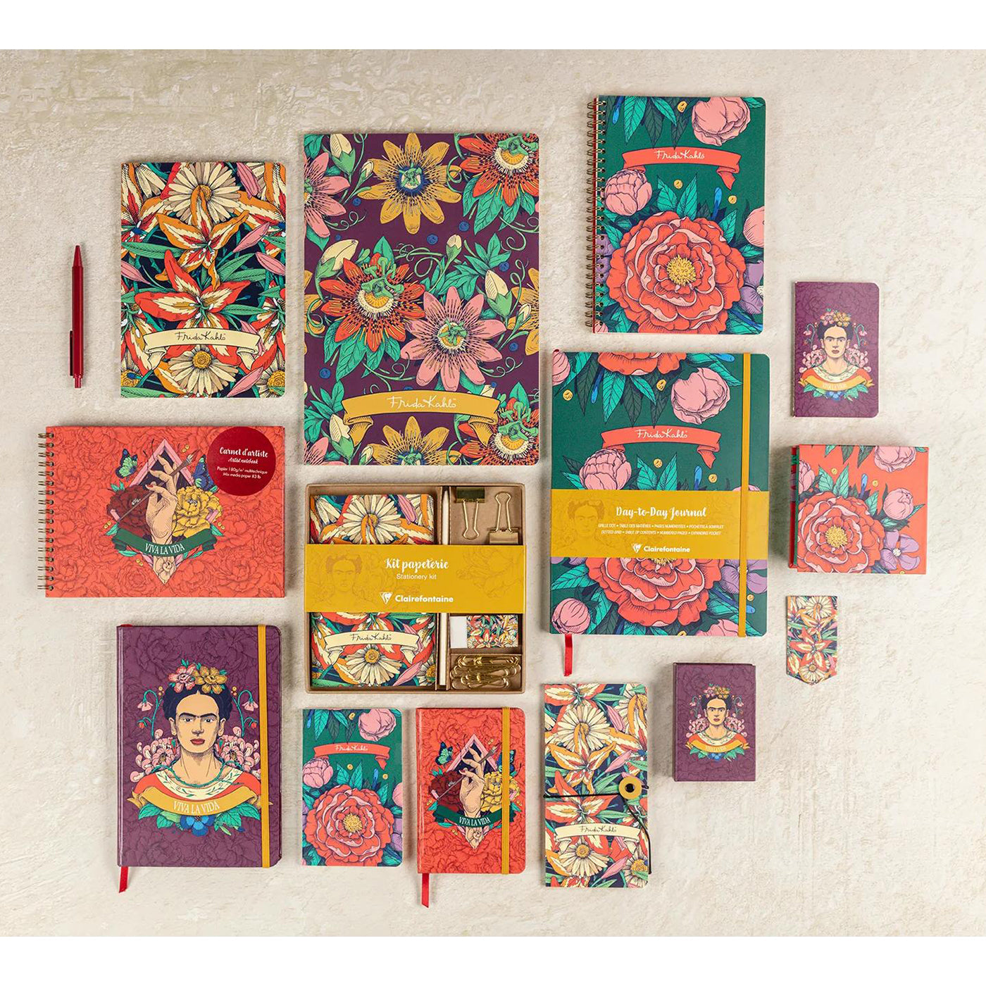 Clairefontaine x Frida Kahlo Stitched Notebook A4 Lined (2 Cover Designs)