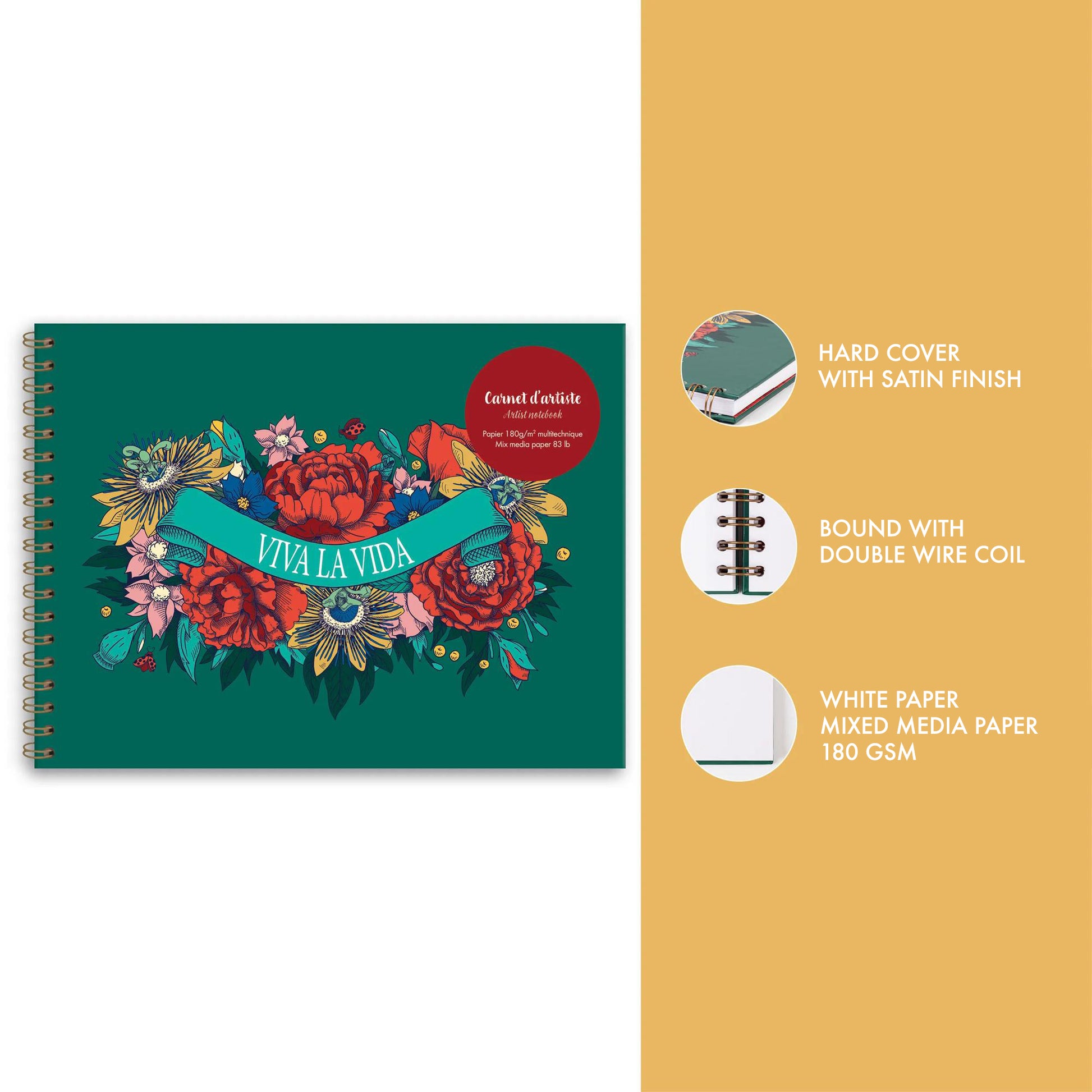 Clairefontaine x Frida Kahlo Artist Notebook 32 x 24 cm Landscape