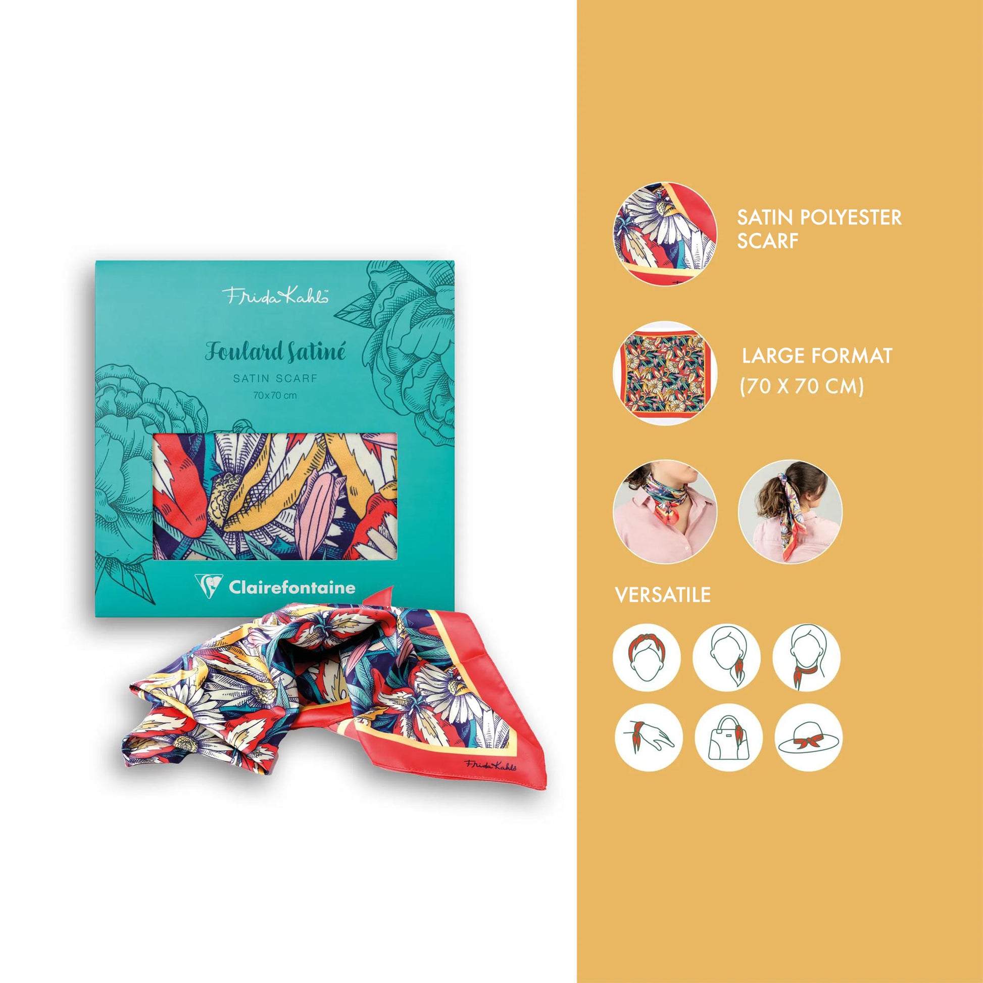 Frida Kahlo Satin Scarf
