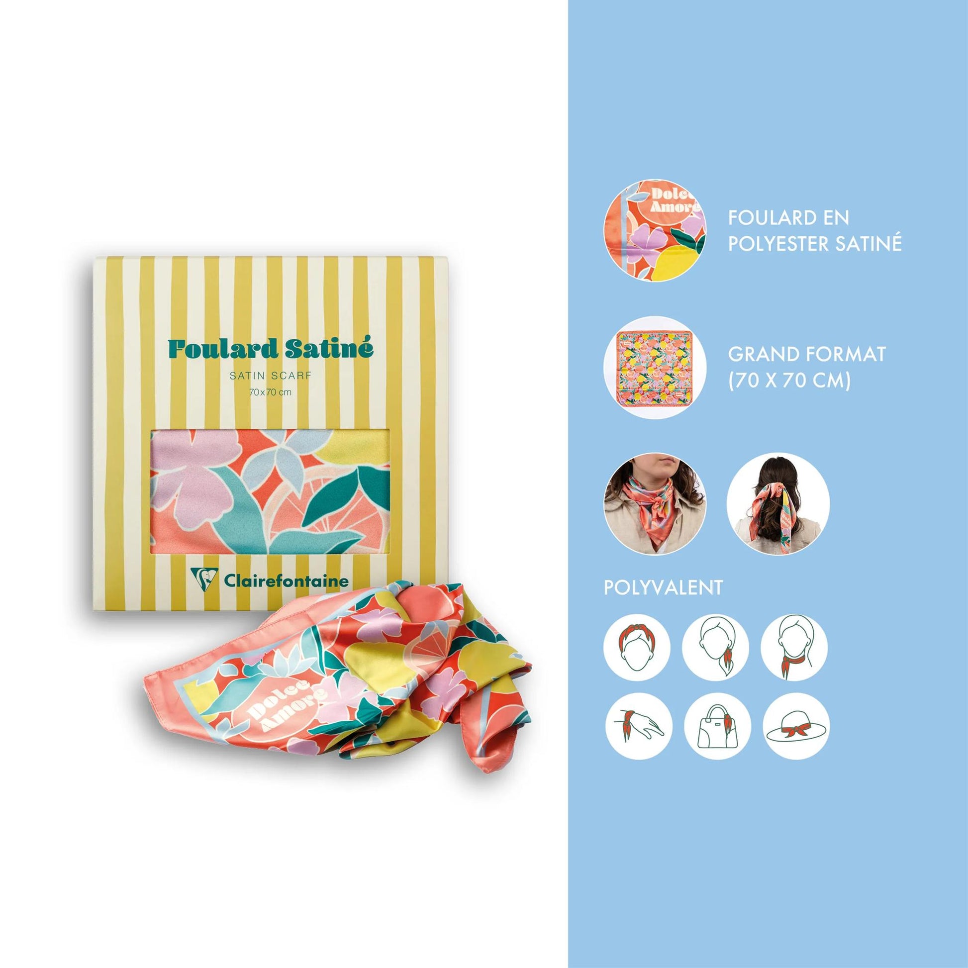 Clairefontaine Dolce Amore Satin Scarf
