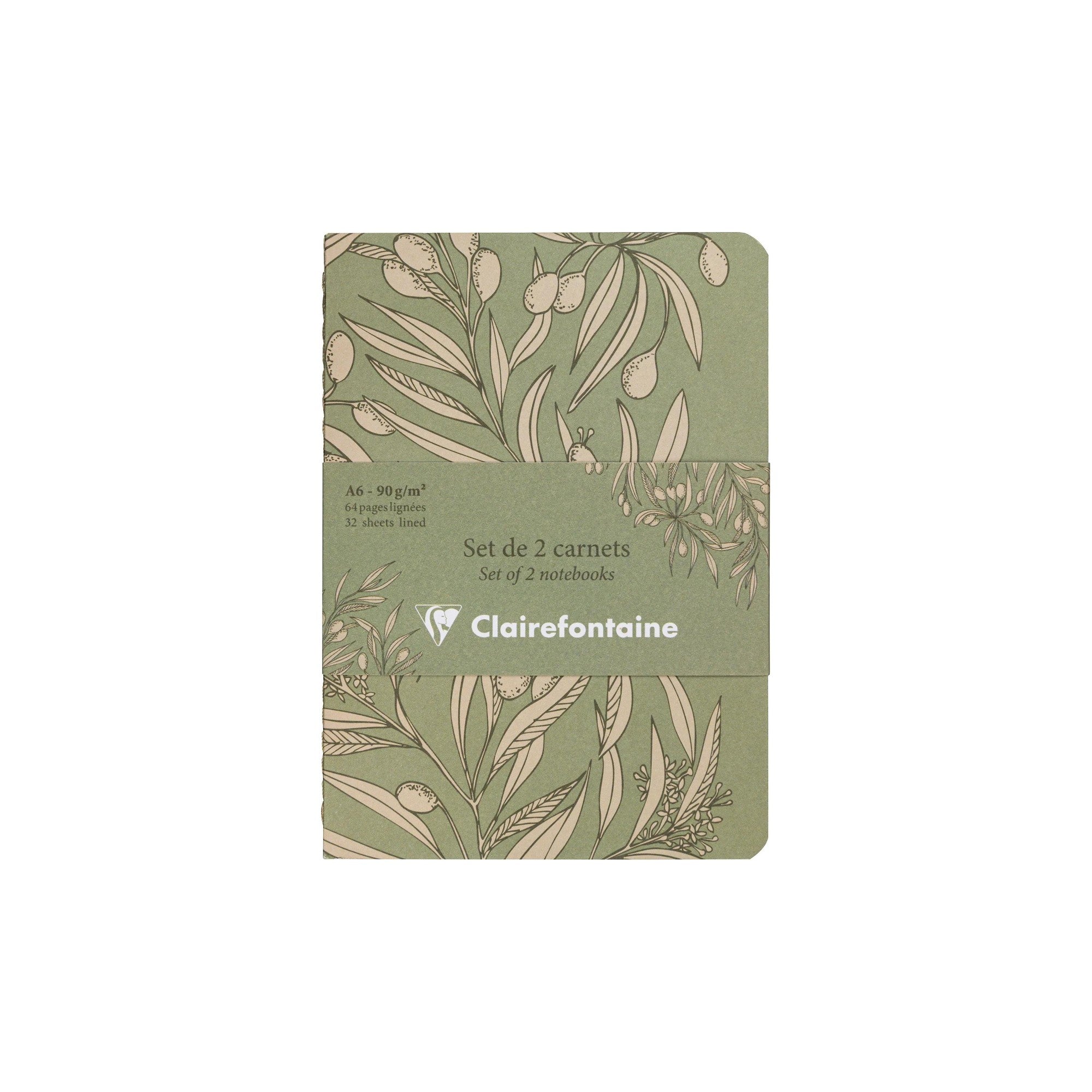 Clairefontaine Garden of Senses Set of 2 Stitched Notebooks A6 Lined (2 Designs)