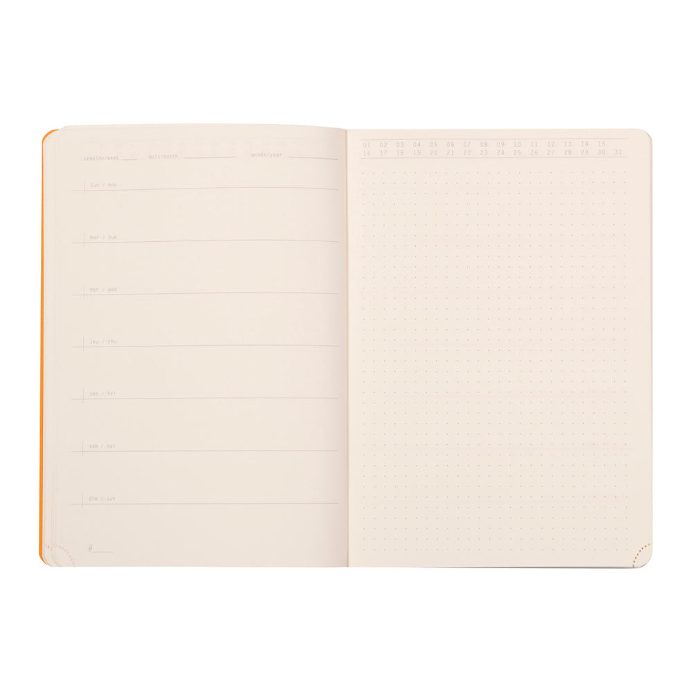 Rhodiarama Perpetual Undated Planner A5 Black