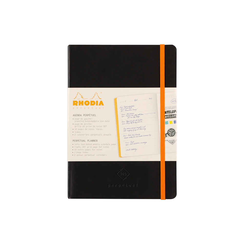 Rhodiarama Perpetual Undated Planner A5 Black
