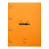 Rhodia Side Stapled Notepad With 4 Holes A4+ Lined Orange