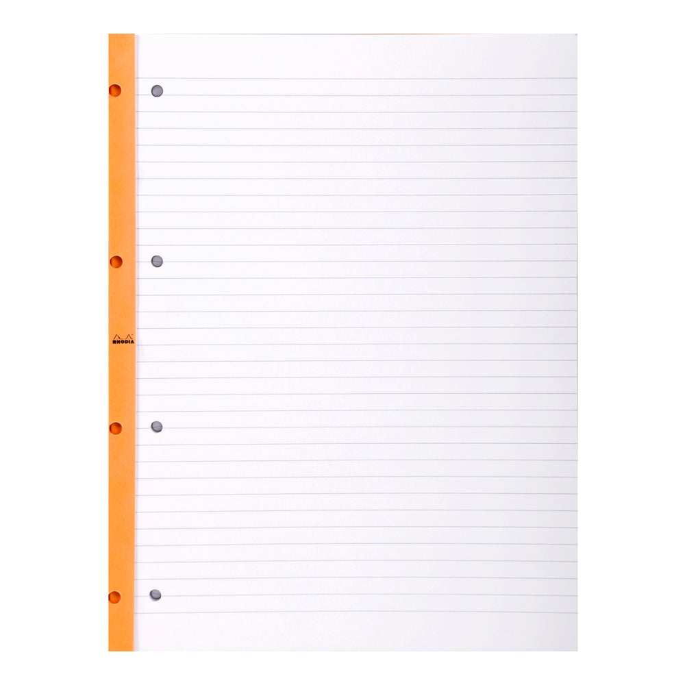Rhodia Side Stapled Notepad With 4 Holes A4+ Lined Orange