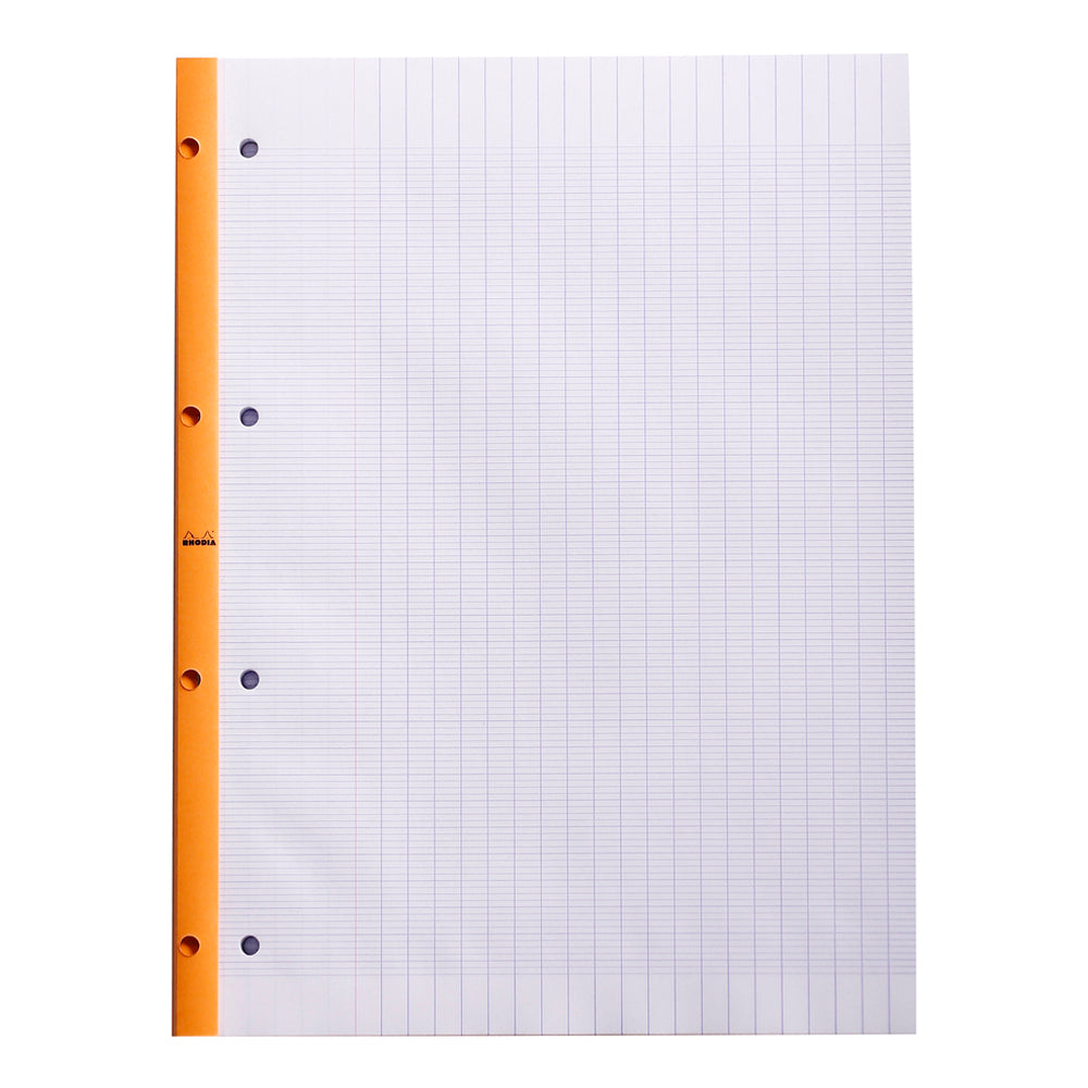 Rhodia Side Stapled Notepad With 4 Holes A4+ Seyes Orange
