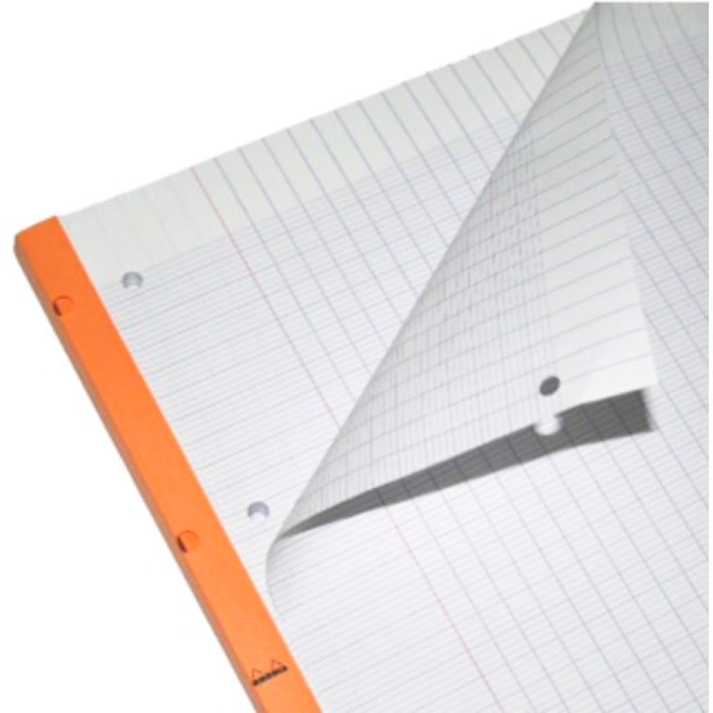 Side Panel Notepad Rhodia Side Stapled Notepad With 4 Holes A4+ Seyes Orange – Carte Blanche
