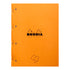 Rhodia Side Stapled Notepad With 4 Holes A4+ Grid Orange