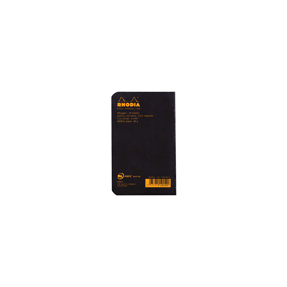 Rhodia Cahier Notebook A7 Grid Black