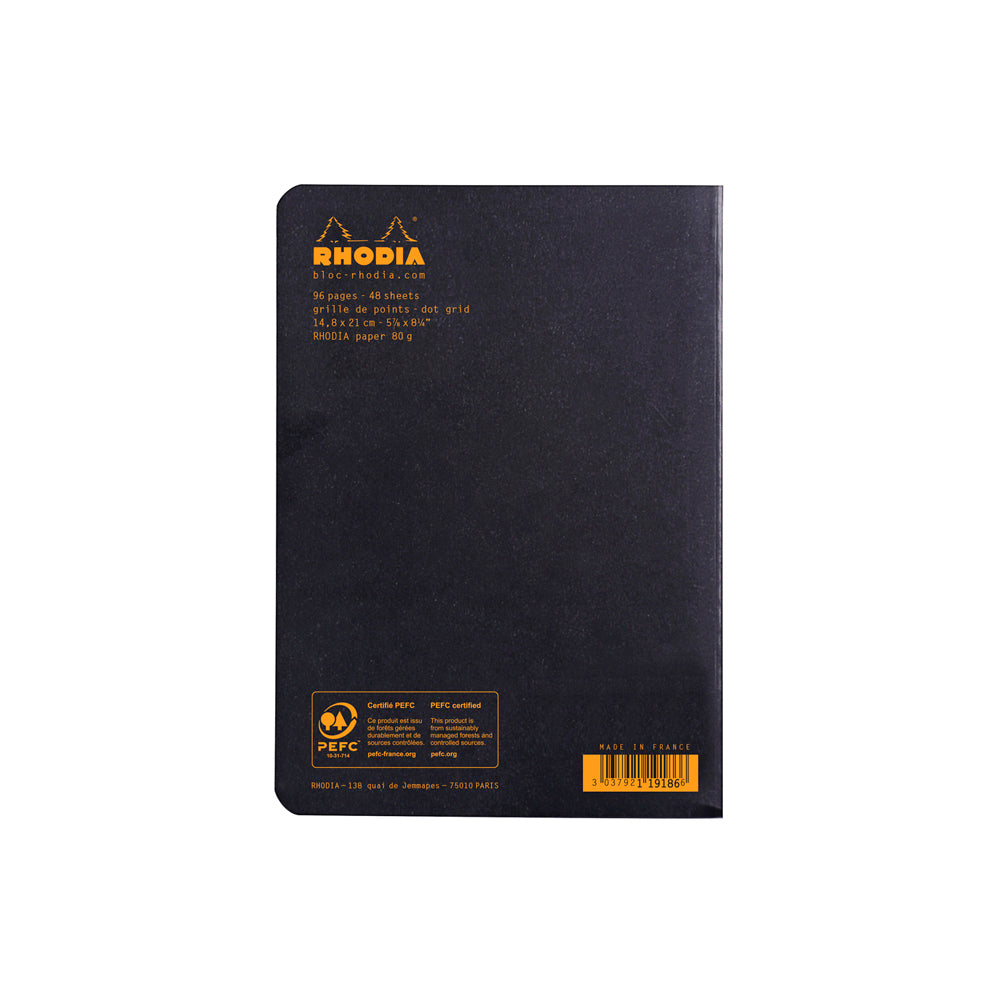 Rhodia Cahier Notebook A5 Dot Grid Black