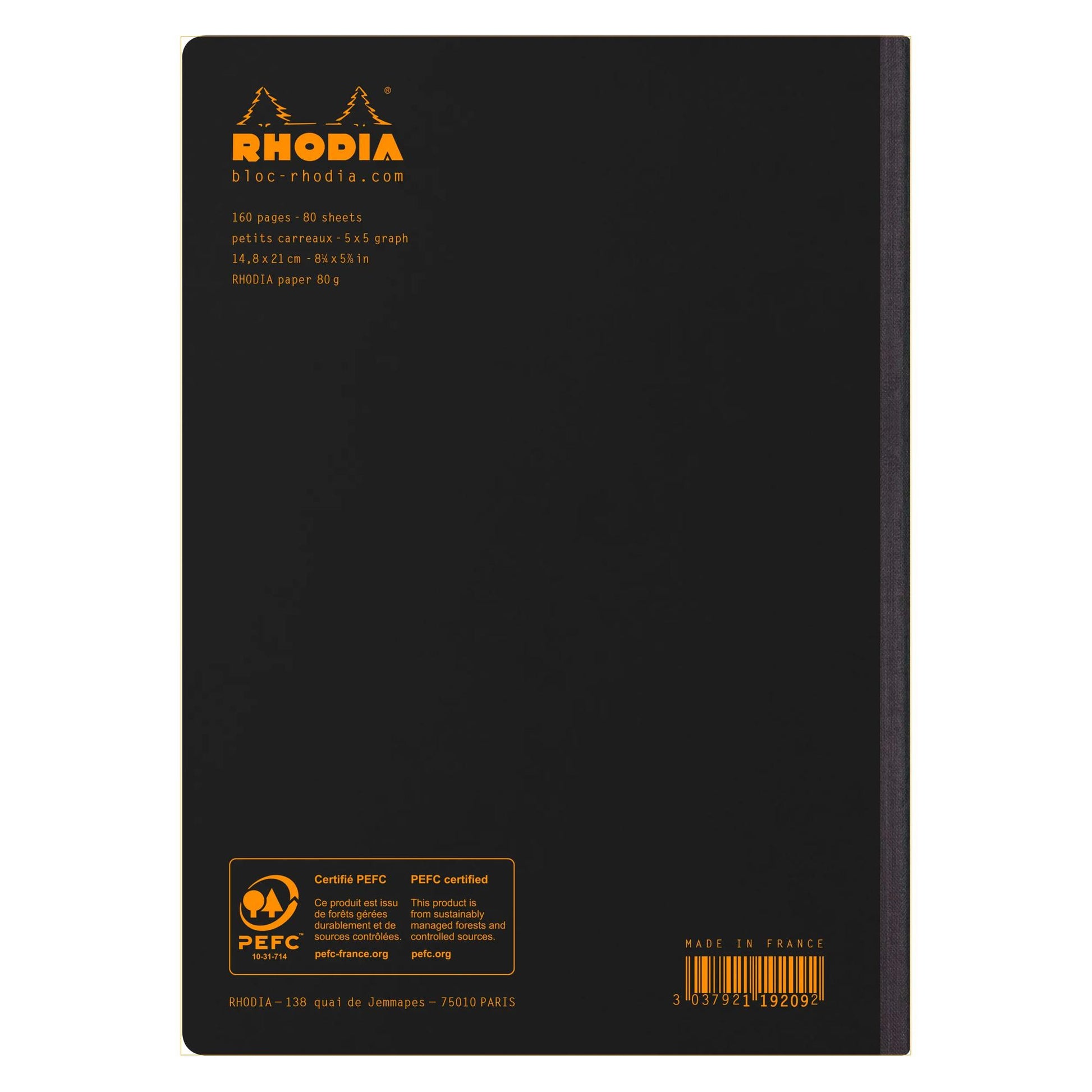 Rhodia Composition Book A5 Grid Black