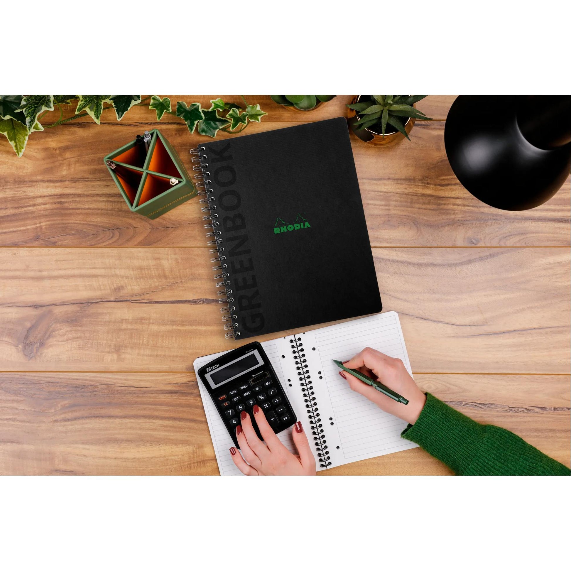 Rhodia Greenactive Wirebound GreenBook 100% Recycled Hardcover A4+ Lined