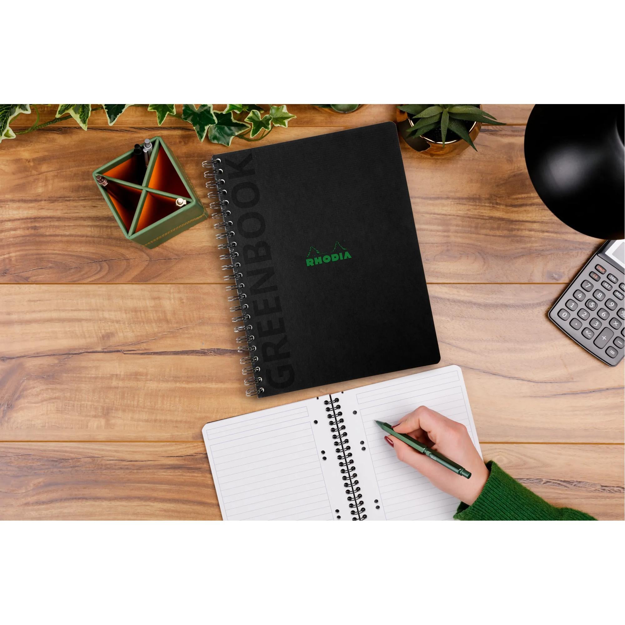 Rhodia Greenactive Wirebound GreenBook 100% Recycled Hardcover A5+ Lined