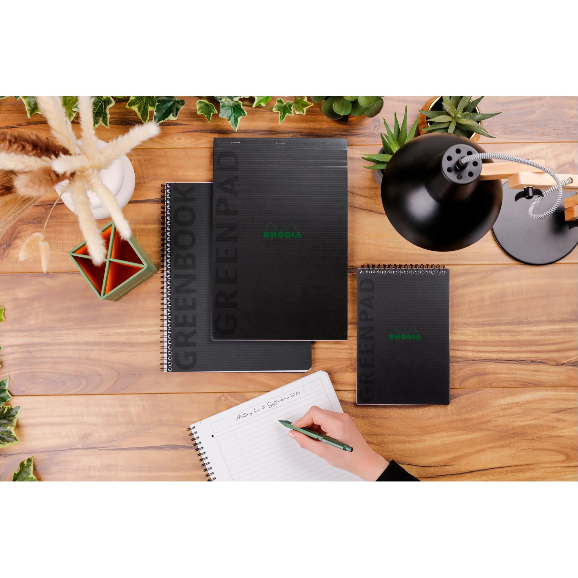 Rhodia Greenactive Wirebound GreenBook 100% Recycled Softcover A5+ Lined