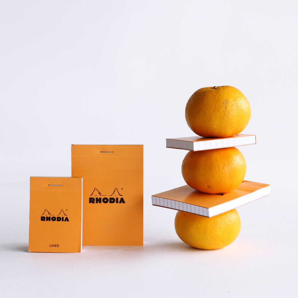 Rhodia No. 12 Top Stapled Notepad Pocket Grid Orange