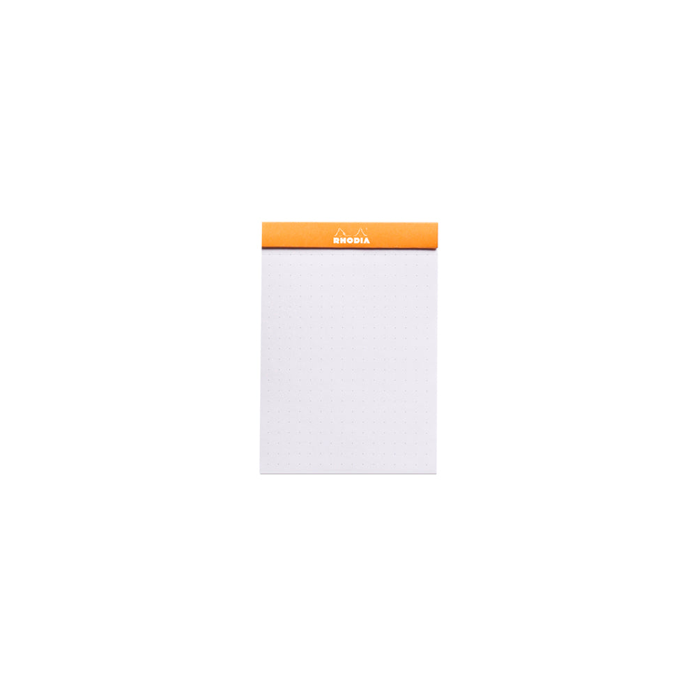 Rhodia No. 12 Top Stapled Notepad Pocket Dot Grid Orange