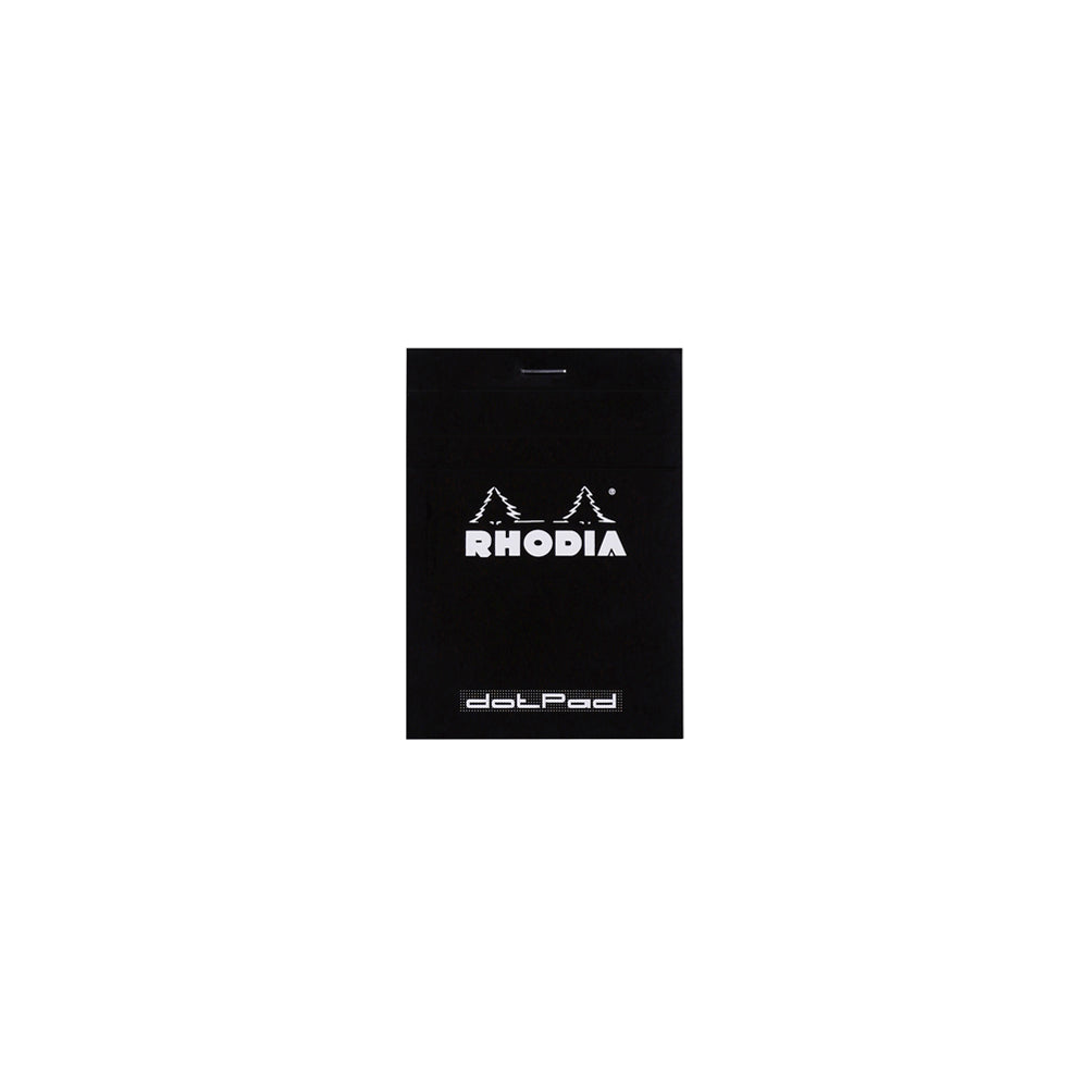 Rhodia No. 12 Top Stapled Notepad Pocket Dot Grid Black