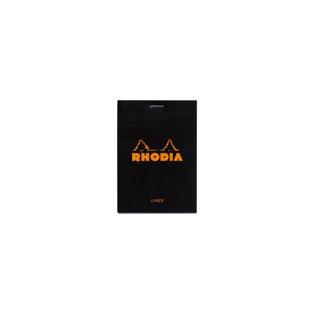 Rhodia No. 12 Top Stapled Notepad Pocket Lined Black