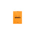 Rhodia No. 12 Top Stapled Notepad Pocket Lined Orange