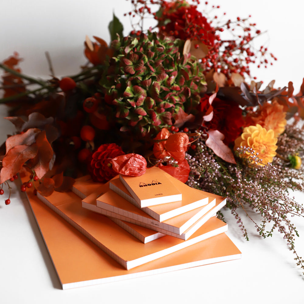 Rhodia No. 12 Top Stapled Notepad Pocket Lined Orange