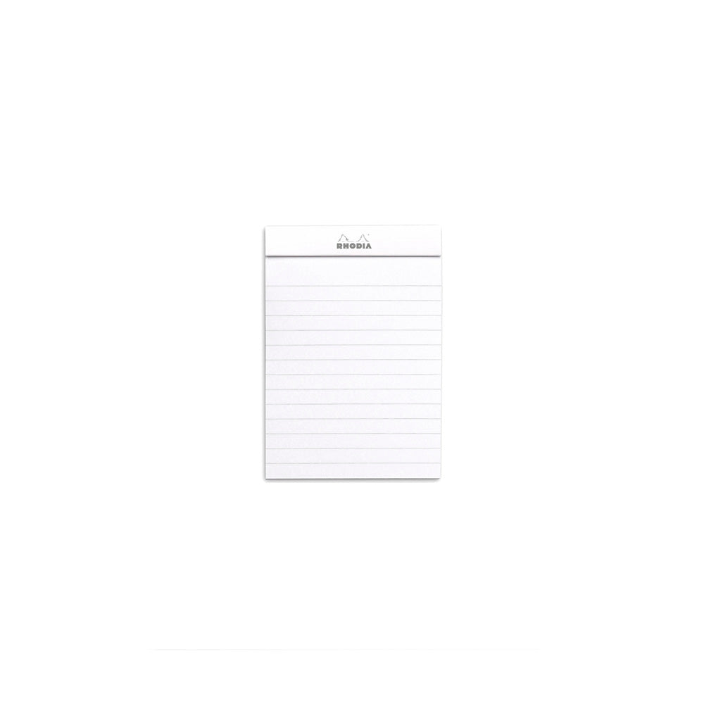 Rhodia No. 12 Top Stapled Notepad Pocket Lined White