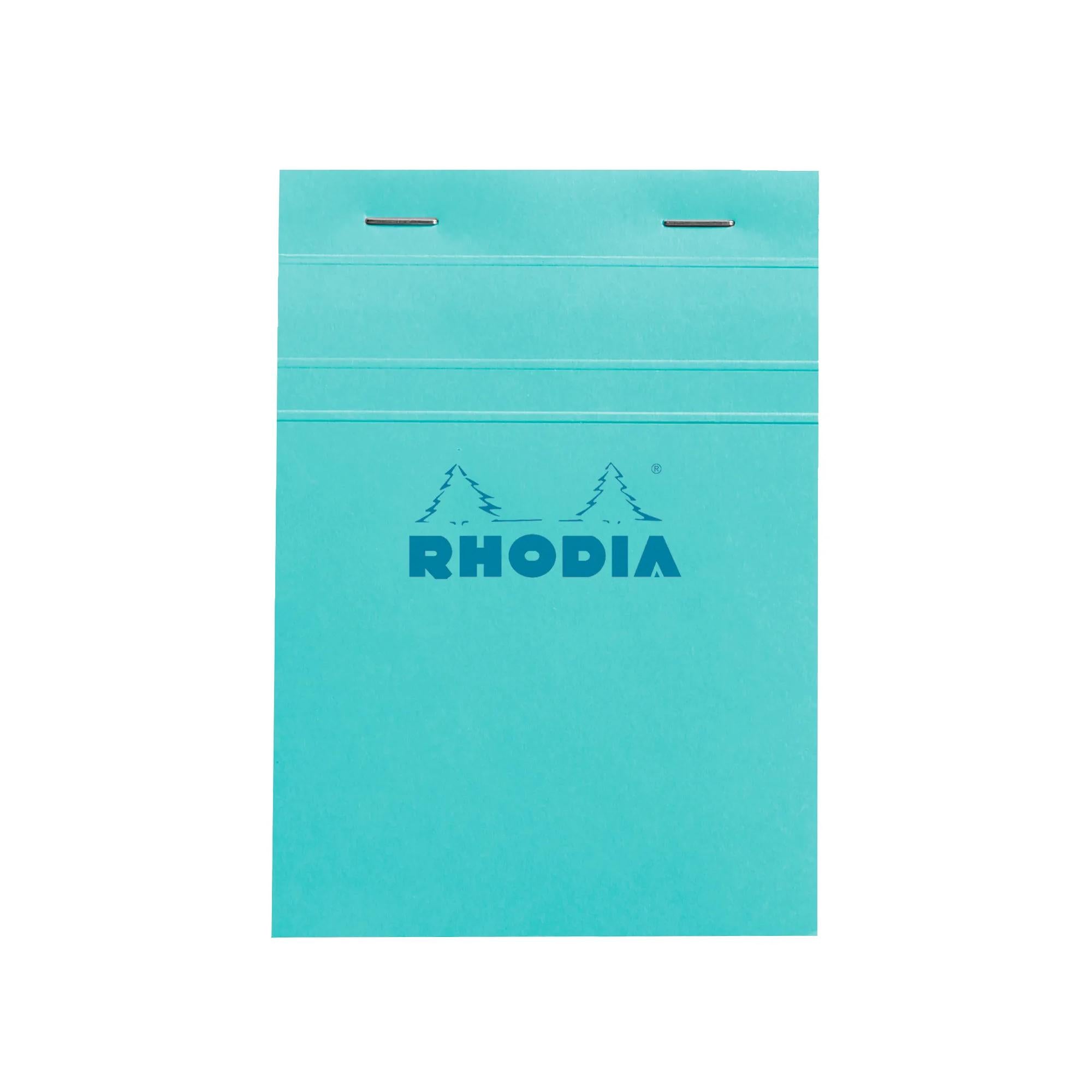 Rhodia No. 13 Top Stapled Notepad A6 Grid Azure Blue