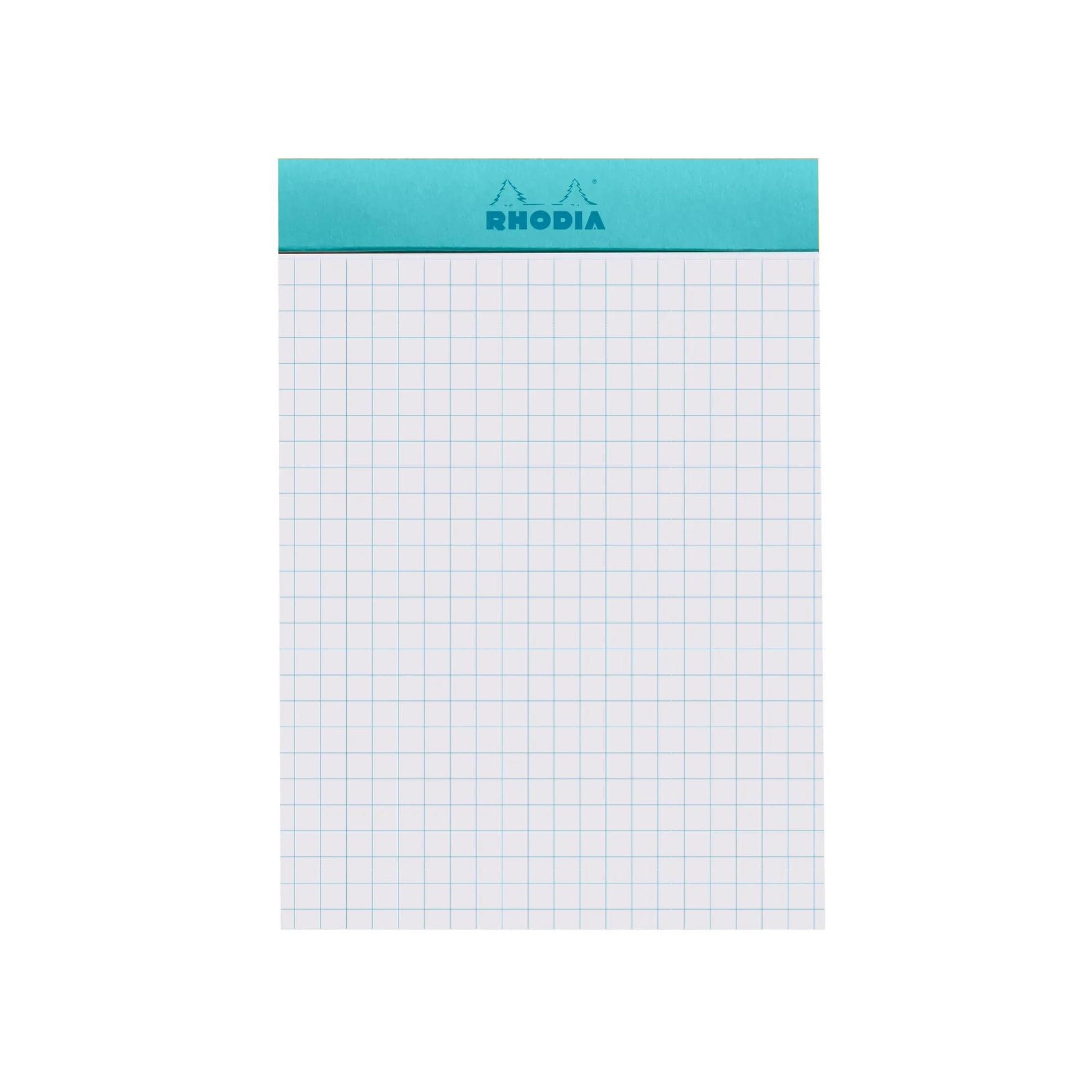 Rhodia No. 13 Top Stapled Notepad A6 Grid Azure Blue