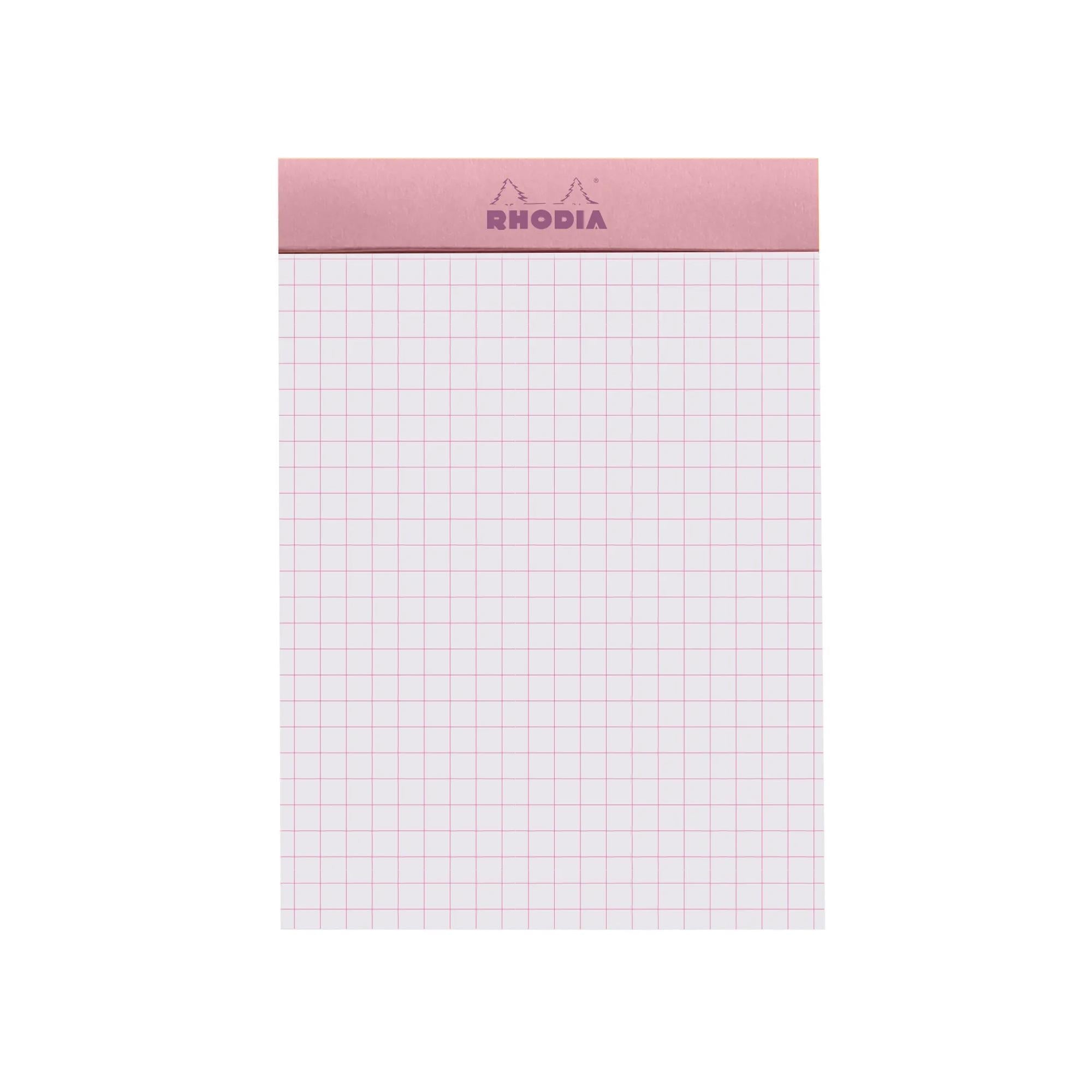 Rhodia No. 13 Top Stapled Notepad A6 Grid Rose