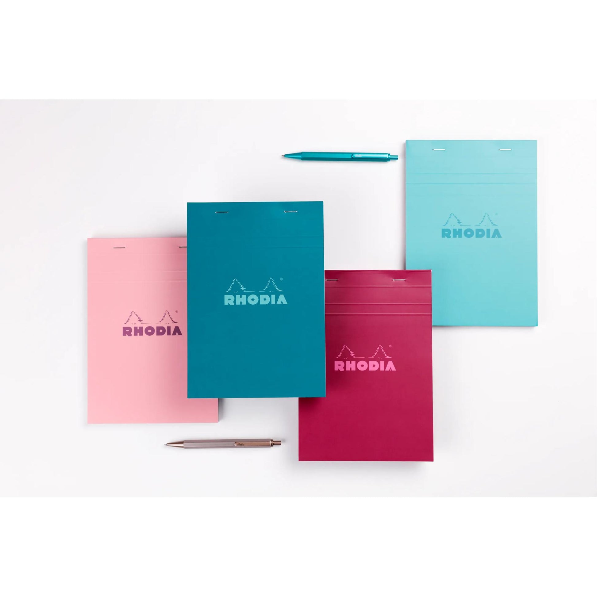 Rhodia No. 13 Top Stapled Notepad A6 Grid Rose