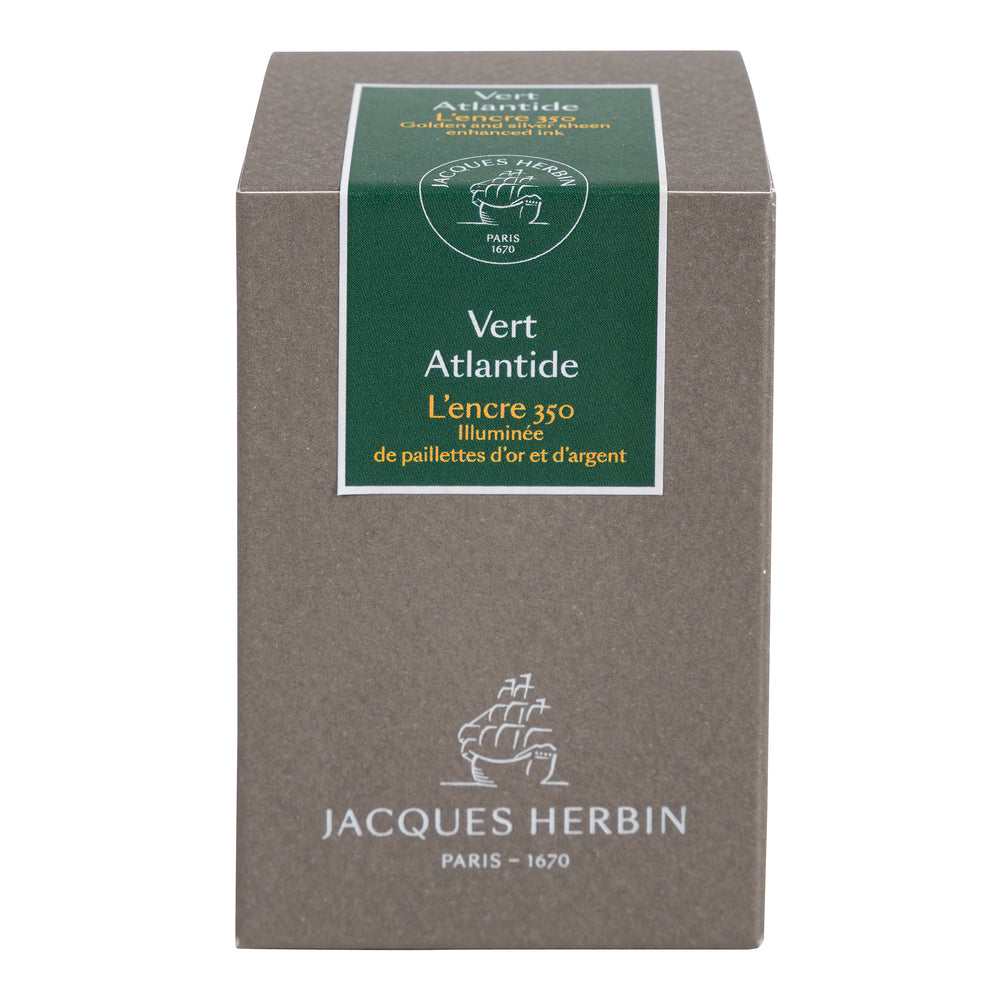 Jacques Herbin Prestige 350th Anniversary Edition Writing Ink 50 mL Vert Atlantide (Atlantis Green)