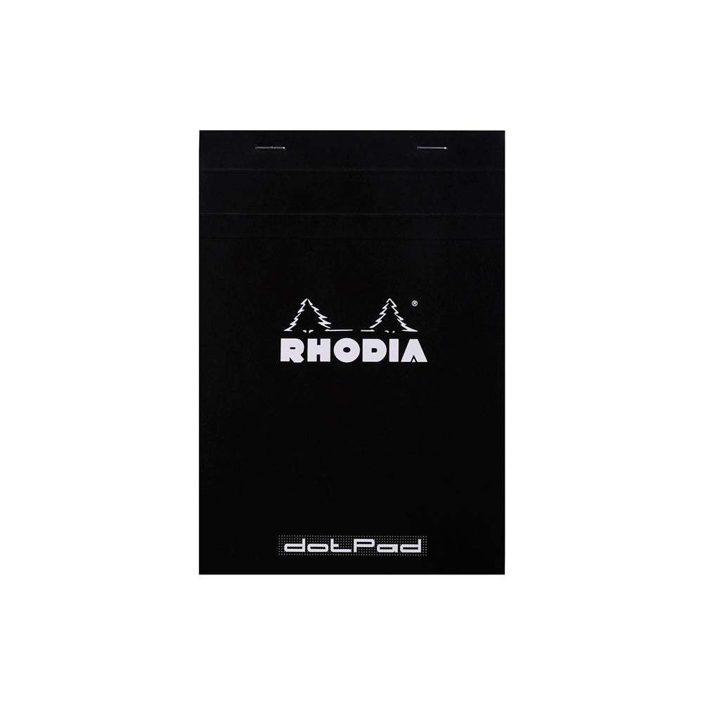 Rhodia No. 16 Top Stapled Notepad A5 Dot Grid Black