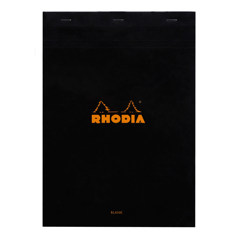 Rhodia No. 18 Top Stapled Notepad A4 Blank Black