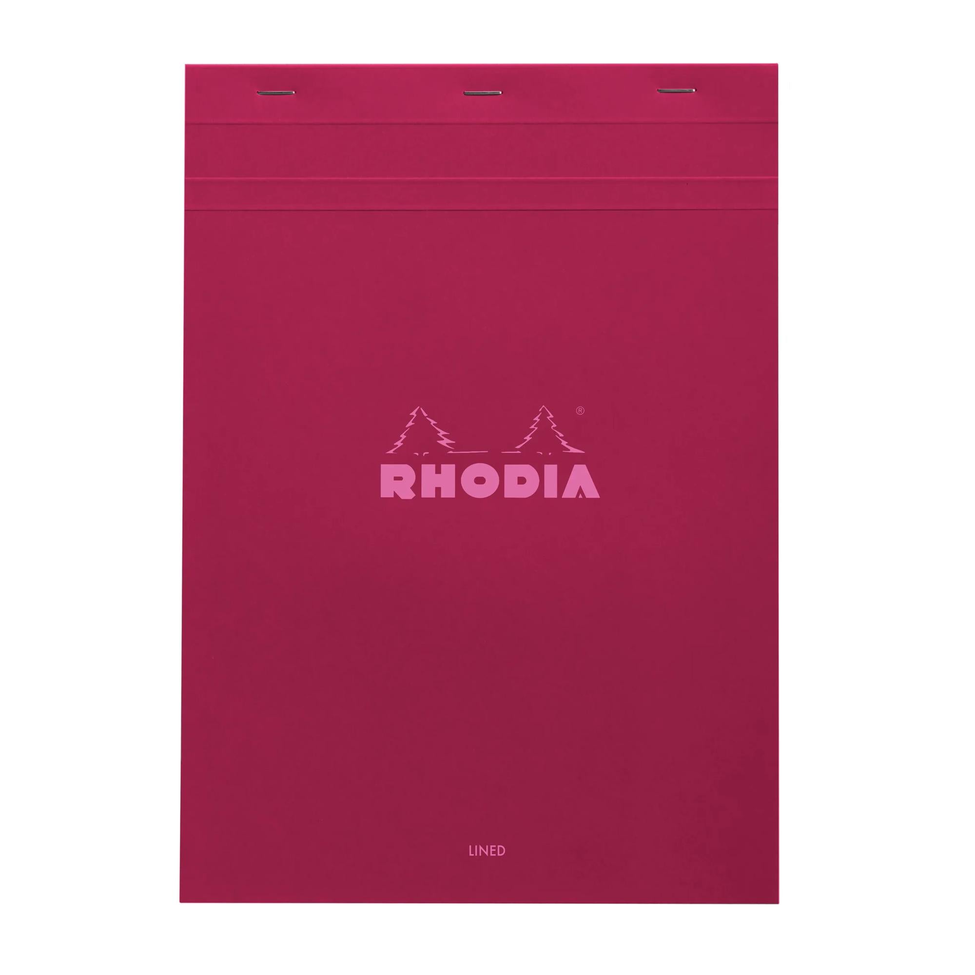 Rhodia No. 18 Top Stapled Notepad A4 Lined Plum