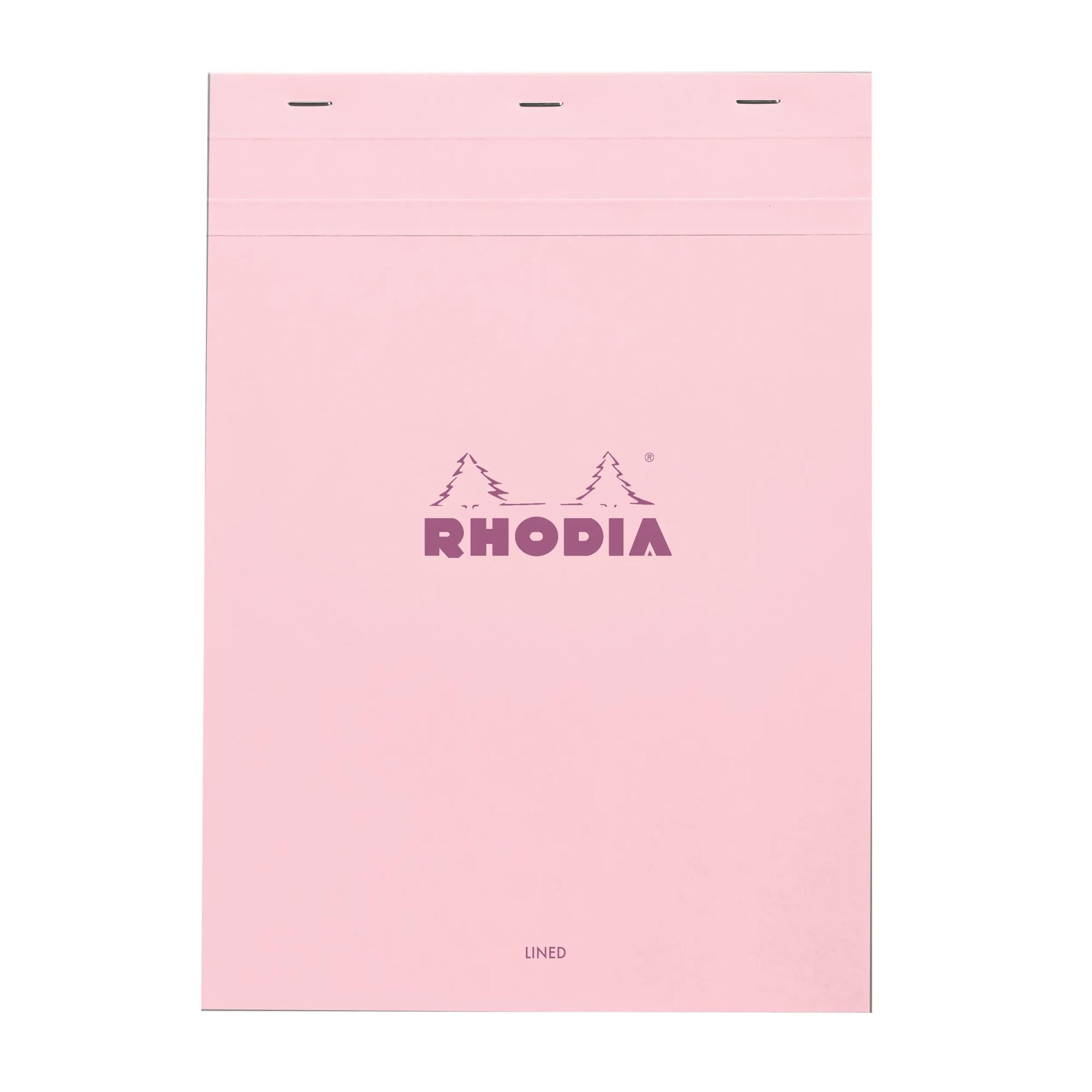 Rhodia No. 18 Top Stapled Notepad A4 Lined Rose – Carte Blanche