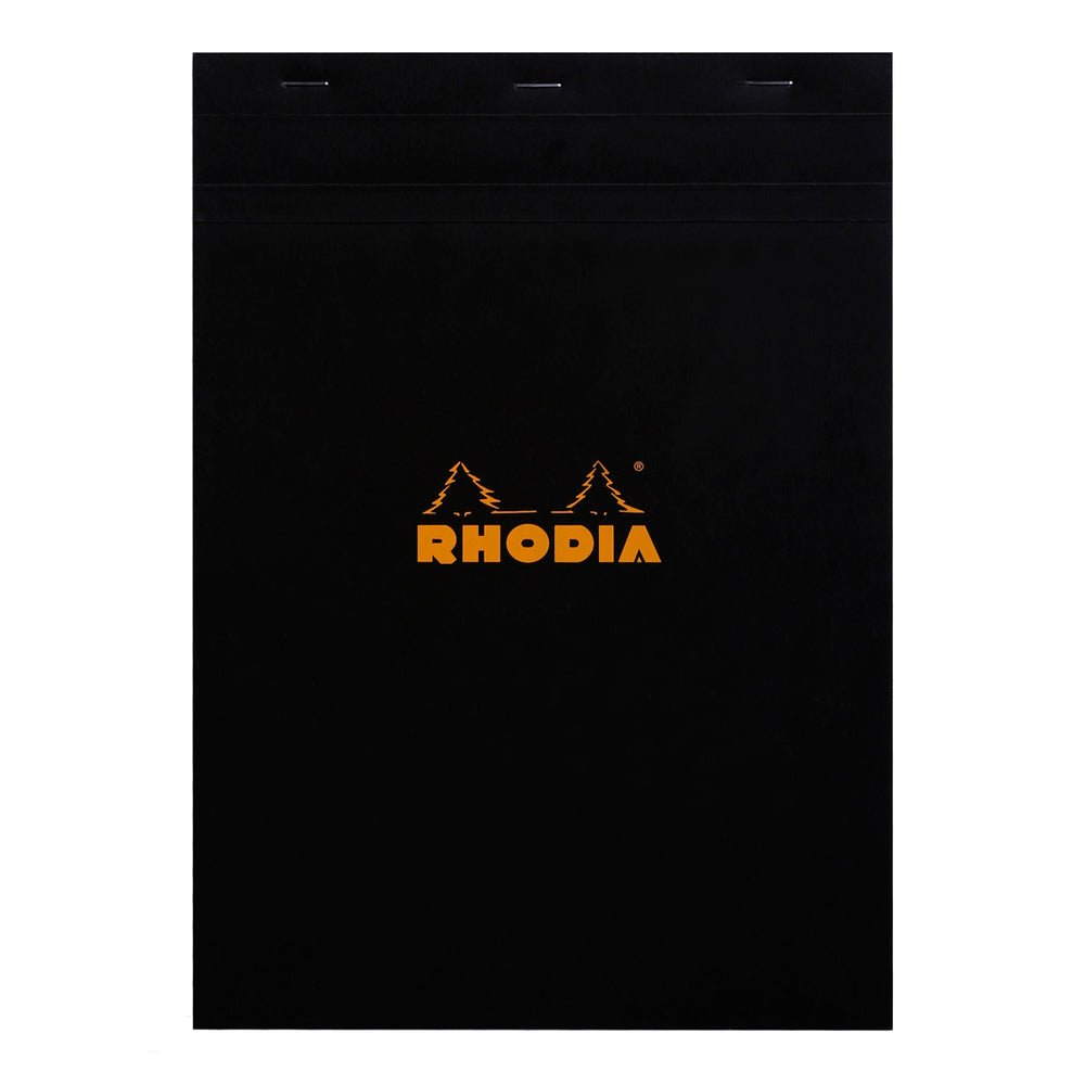 Rhodia No. 18 Top Stapled Notepad A4 Grid Black