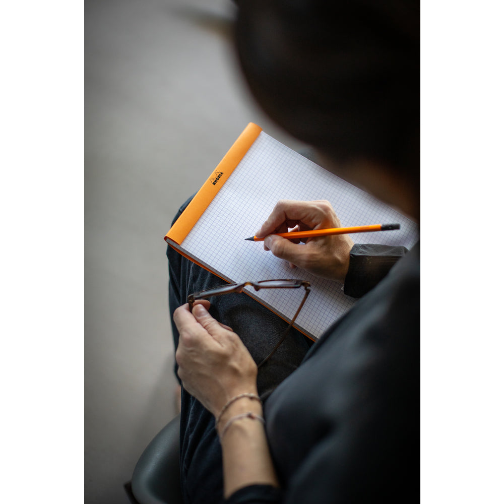 Rhodia No. 18 Top Stapled Notepad A4 Grid Orange
