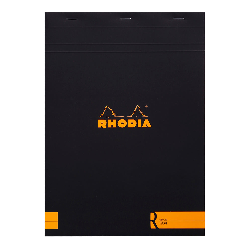 Rhodia Premium R No. 18 Top Stapled Notepad A4 Lined Black