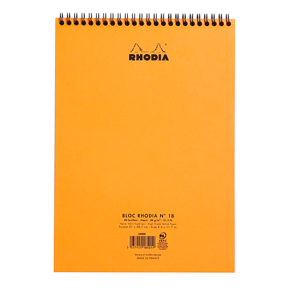 Rhodia Wirebound Notepad A4 Grid Orange